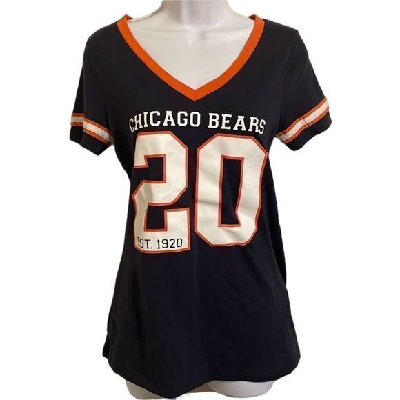NFL Tops - NFL Chicago Bears Black and Orange V-Neck Tee